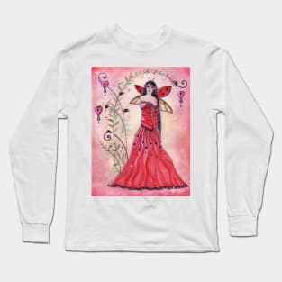 Lady love bug valentine art by Renee Lavoie Long Sleeve T-Shirt